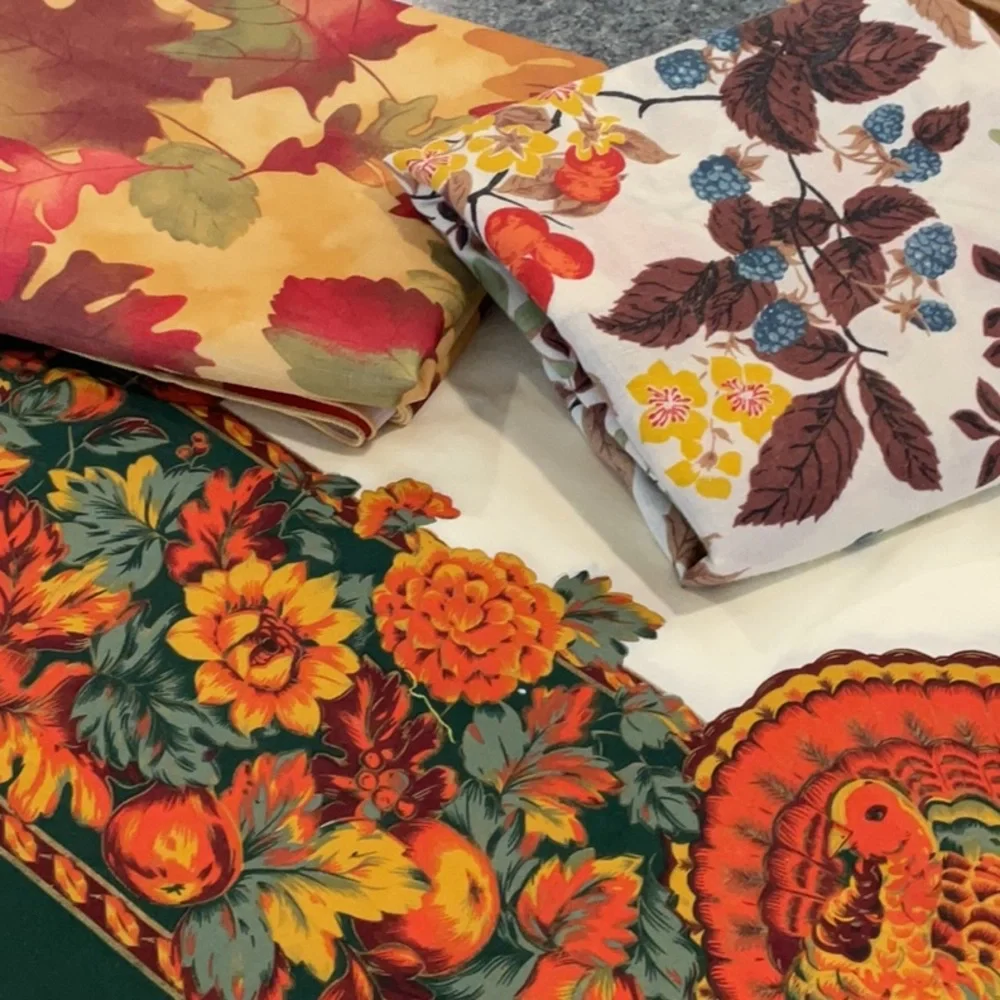 Three Autumn Thanksgiving tablecloths